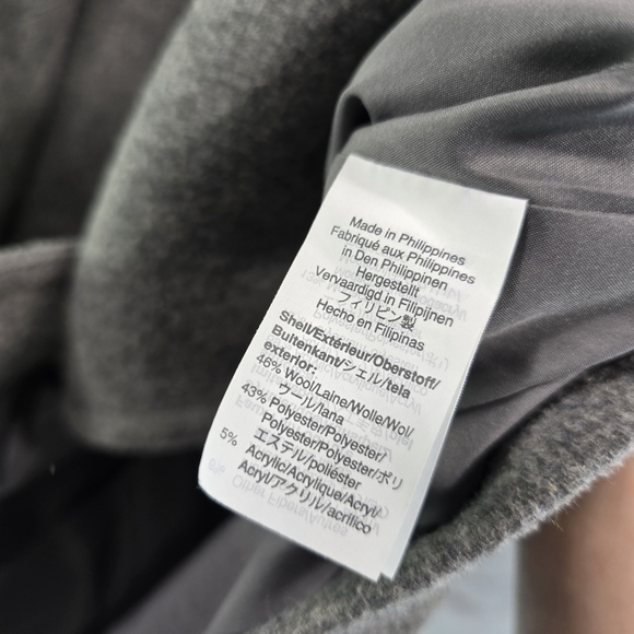 J Crew Coat Womens Medium 8 Gray Wool Blend Vail Parka Pea Zip Faux Fur Hood - Picture 11 of 13